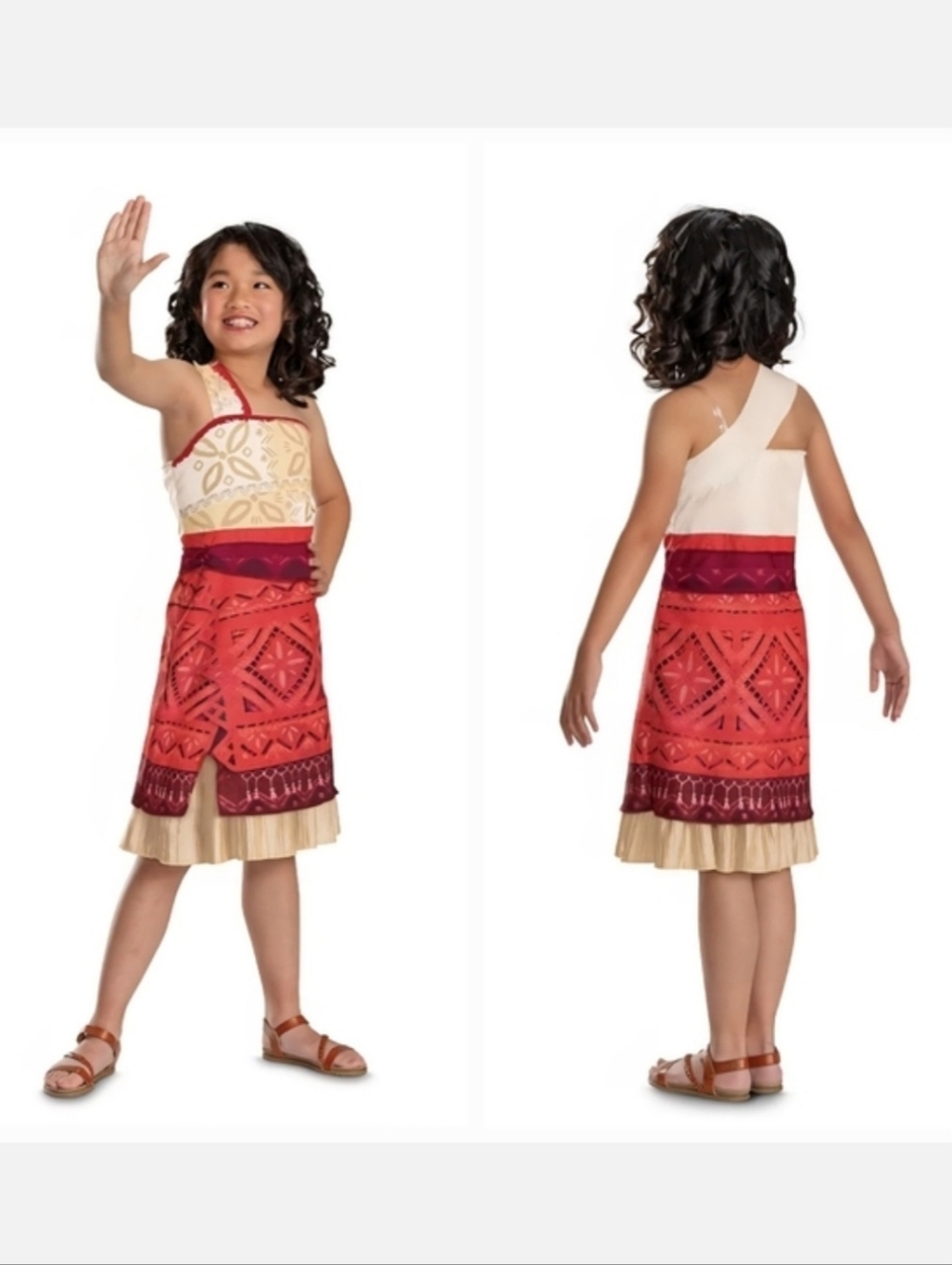 NWT Moana 2 Girls Childs 2024 Halloween Costume 1-Piece Set Size S 6/6X